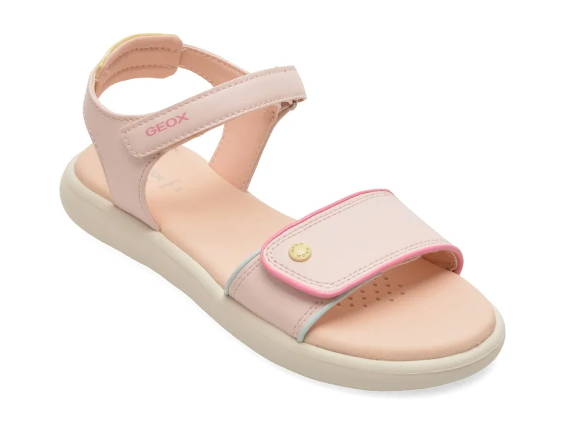 Sandale GEOX roz, J65MSC, din piele ecologica