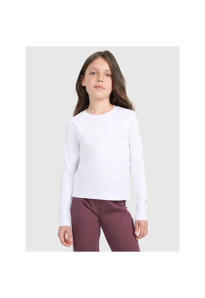 Bluza fete JRAW25TLONF603-10S, 4F, Bumbac, Alb