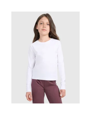 Bluza fete JRAW25TLONF603-10S, 4F, Bumbac, Alb