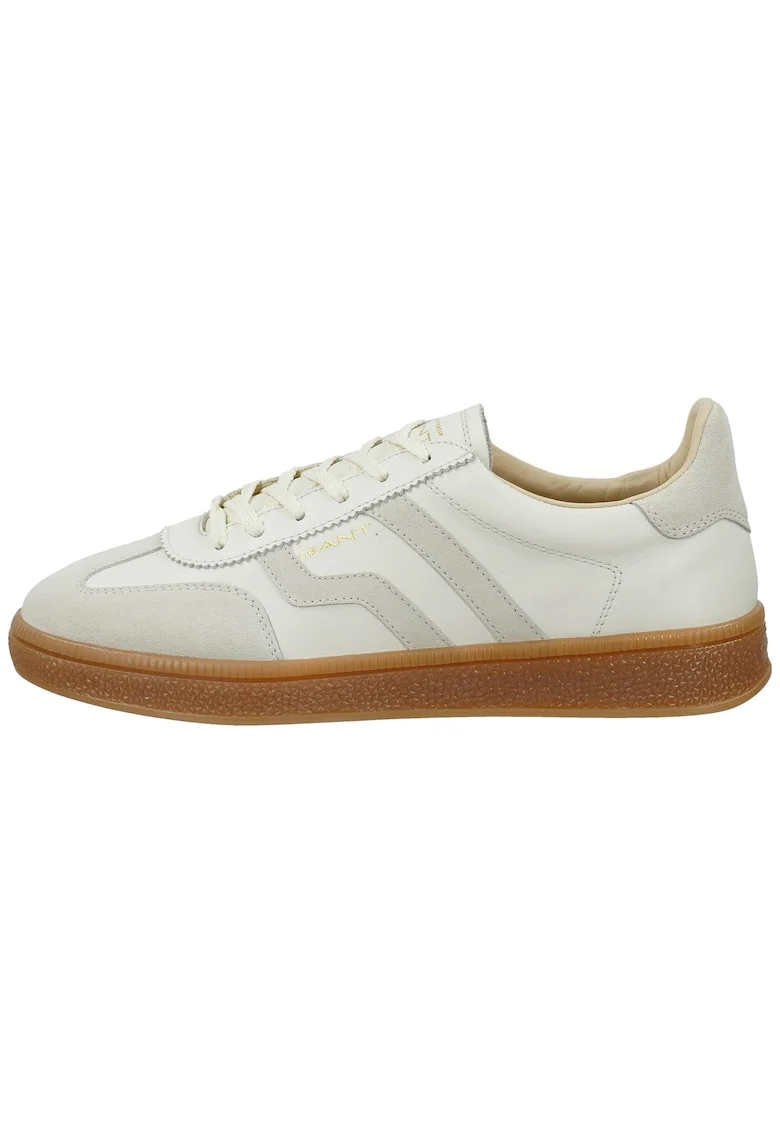 Pantofi sport Cuzima de piele cu garnituri de piele intoarsa, Alb