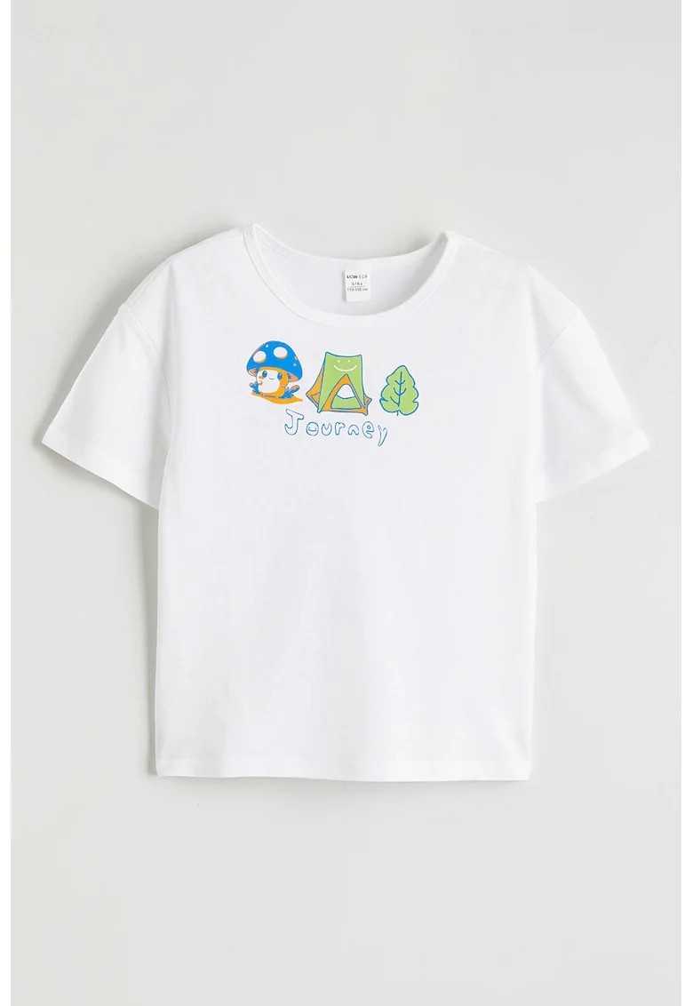 Tricou cu imprimeu grafic, Verde/Alb optic/Albastru