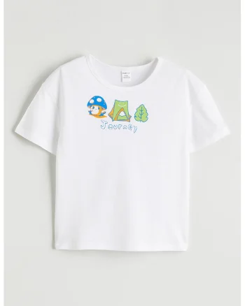Tricou cu imprimeu grafic, Verde/Alb optic/Albastru