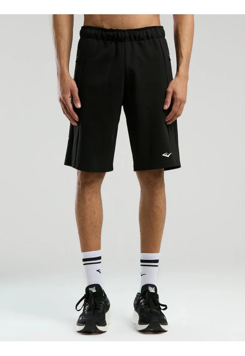 Pantaloni scurti din amestec de bumbac, Negru, Negru
