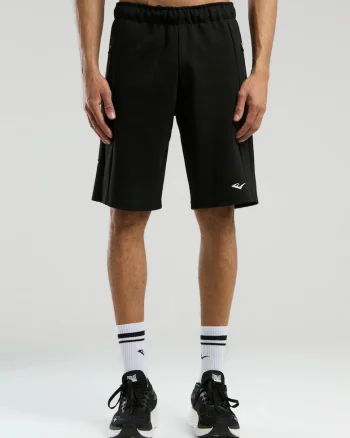 Pantaloni scurti din amestec de bumbac, Negru, Negru