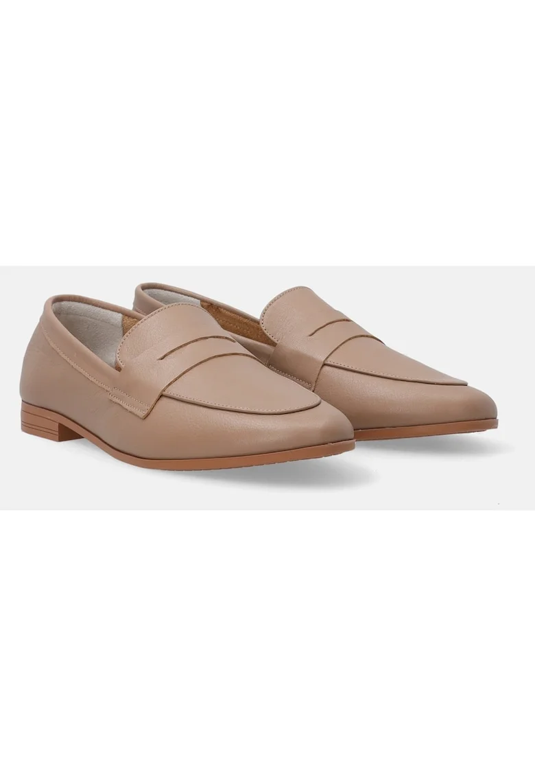 Pantofi loafer din piele cu imprimeu uni,