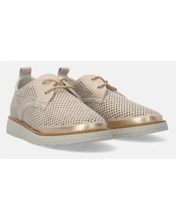 Pantofi sport din piele intoarsa cu perforatii si varf rotund