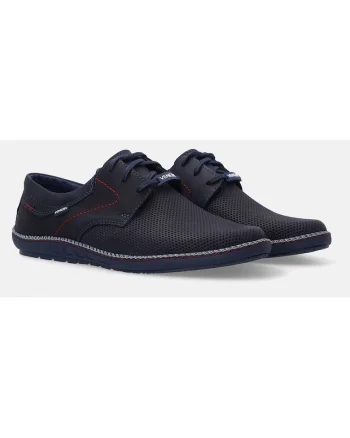 Pantofi casual din piele nabuc cu perforatii