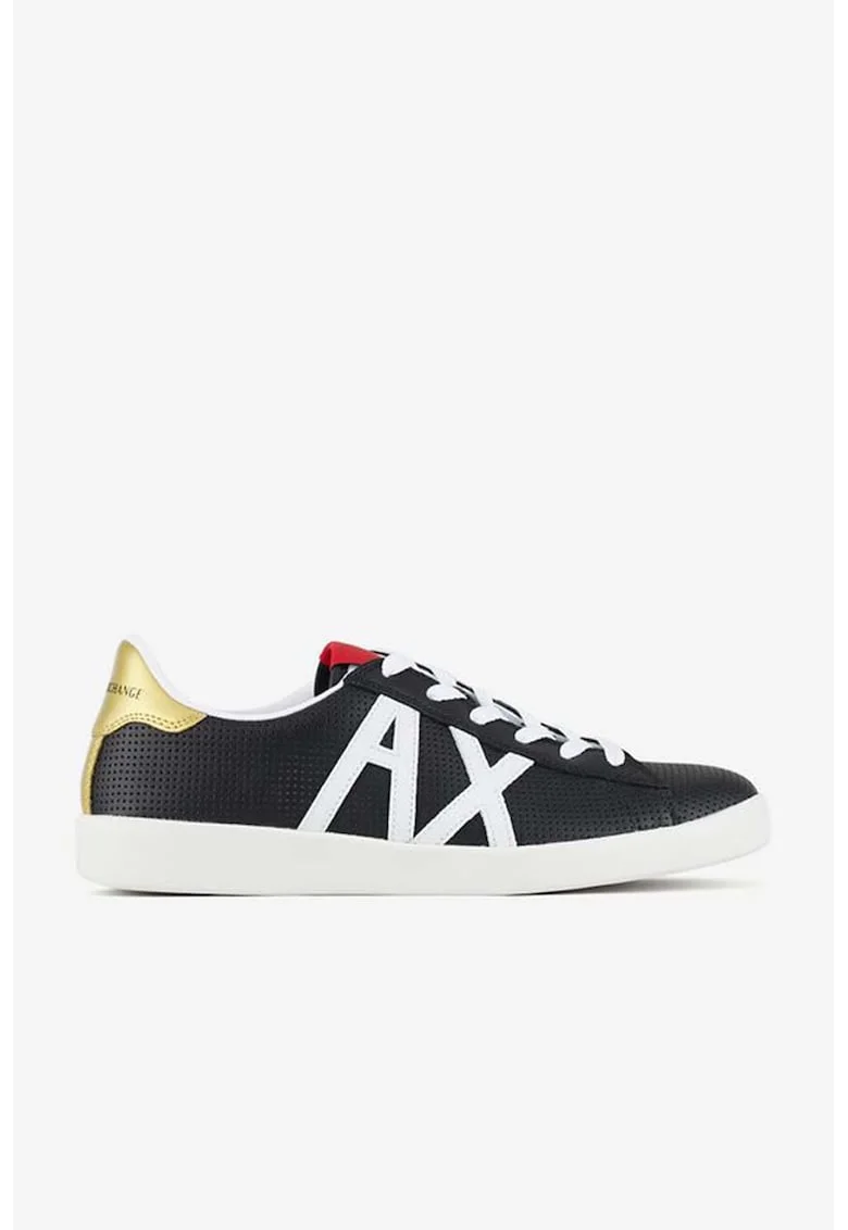 Pantofi sport din piele cu garnituri contrastante