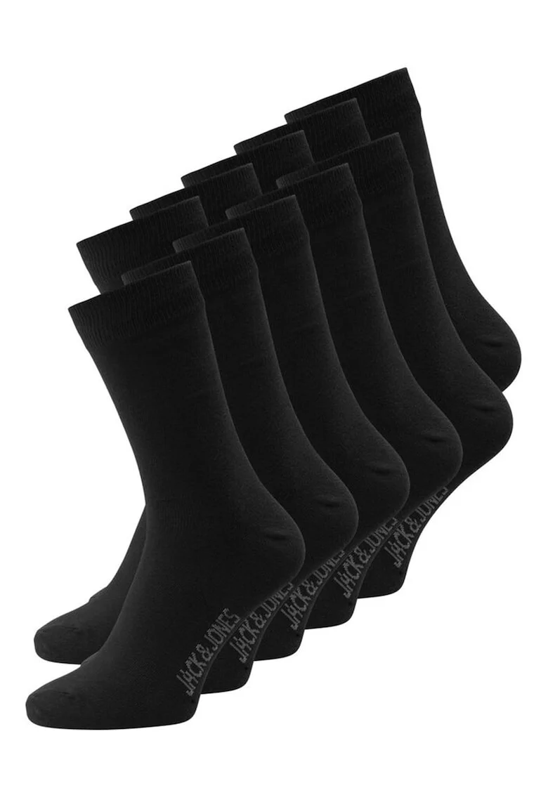 Set de sosete lungi, din amestec de bumbac - 10 perechi, Negru