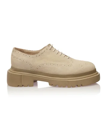 Pantofi Oxford din piele intoarsa