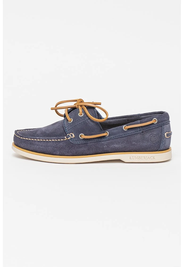 Pantofi boat de piele intoarsa Navigator, Albastru inchis