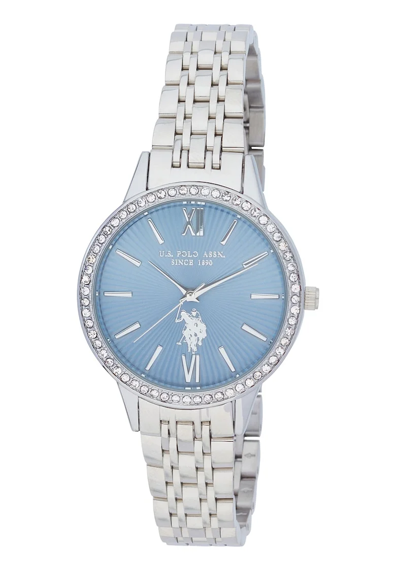 Ceas quartz cu cristale, Argintiu