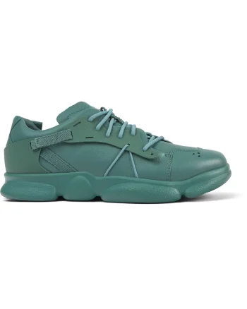 Pantofi sport low-cut din piele, Turcoaz inchis