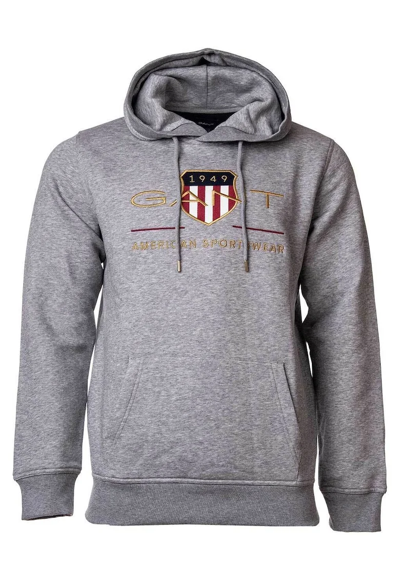 Hanorac cu broderie logo Archive Shield, Gri