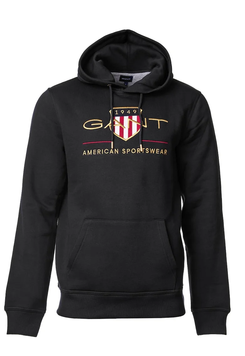 Hanorac cu broderie logo Archive Shield, Negru