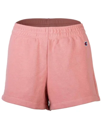 Pantaloni scurti cu talie inalta si logo discret, Roz