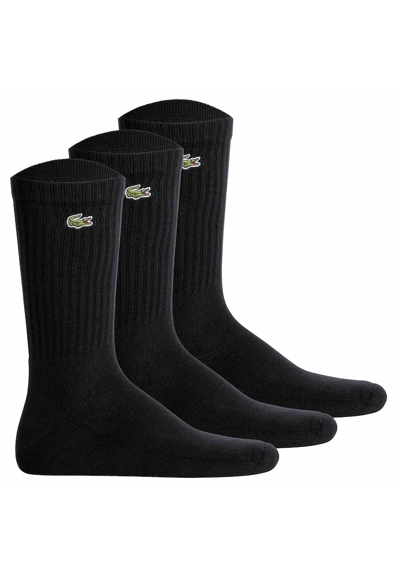 Set de sosete lungi unisex cu logo - 3 perechi, Negru