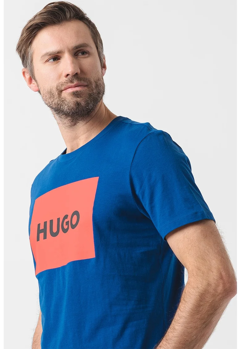 Tricou regular fit cu imprimeu logo Dulive, Albastru
