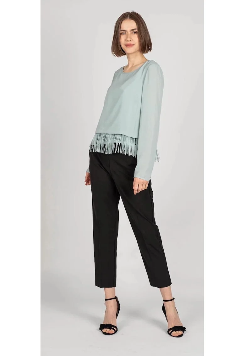 Bluza cu franjuri, Azur, 40