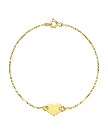 Bratara Aur 585 - 14K cu charm Heart - Inima, 17 CM