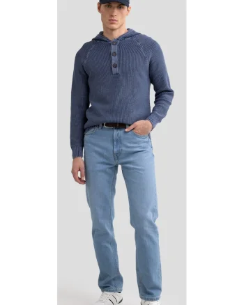 Pulover cu gluga si maneci raglan Carlson 403