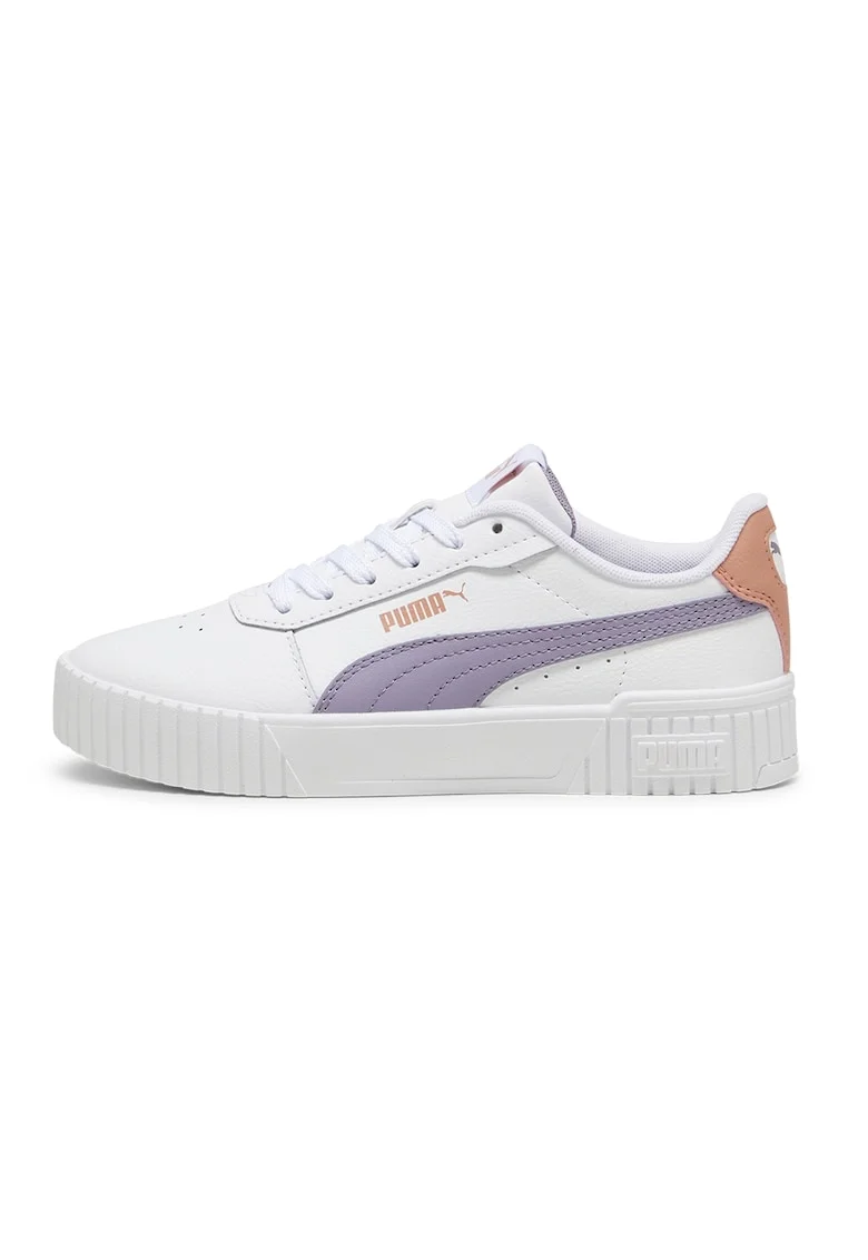 Pantofi sport cu insertii de piele Carina 2.0, Alb/Gri