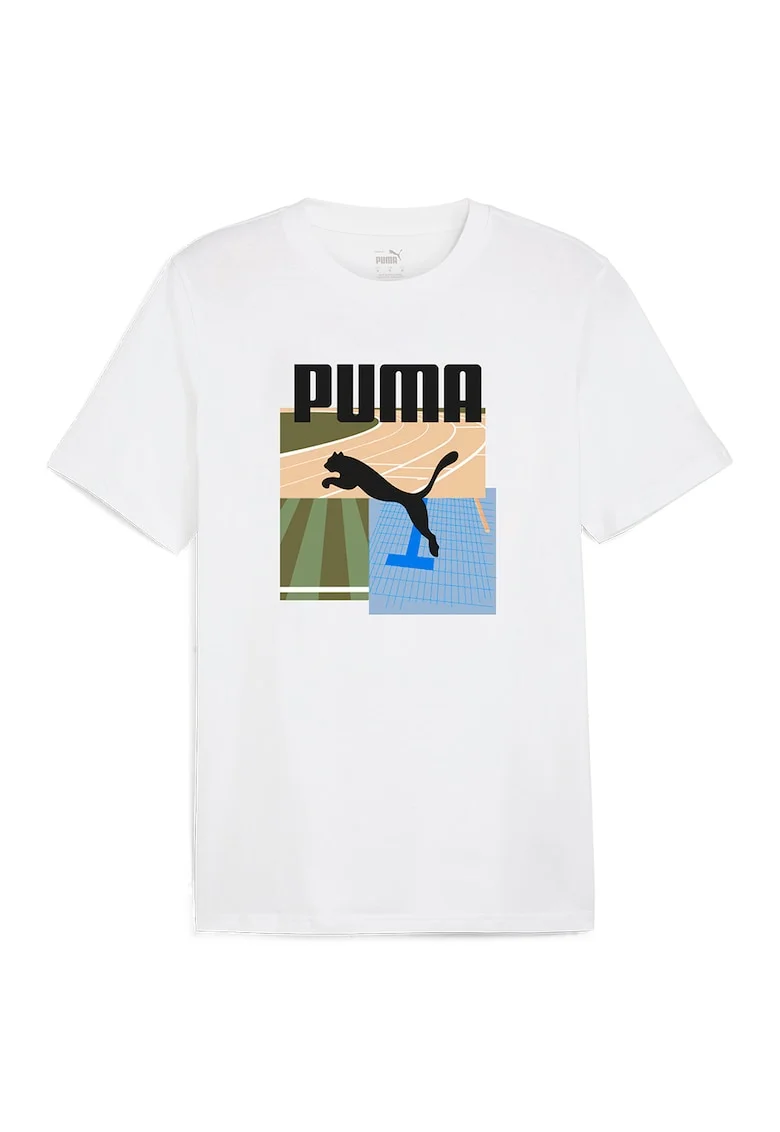 Tricou Summer Sports, Alb/Verde/Albastru