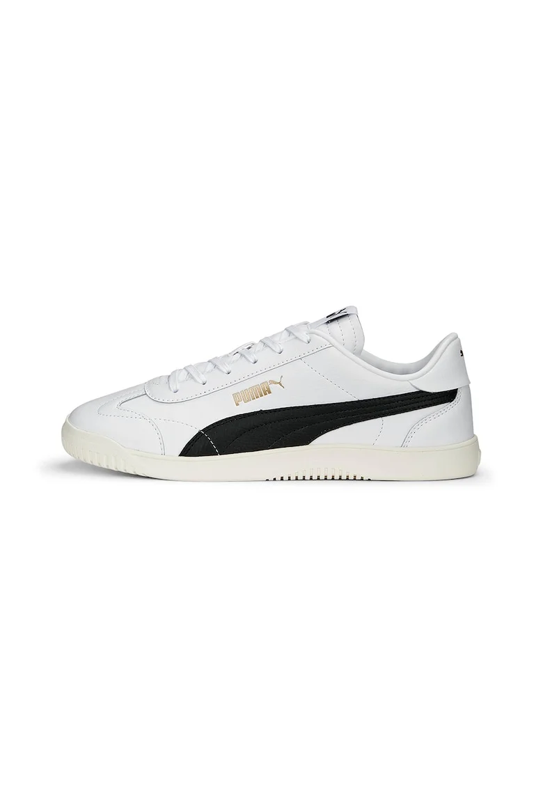 Pantofi sport de piele si piele ecologica Club, Negru/Alb optic