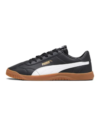 Pantofi sport de piele si piele ecologica Club, Alb/Negru