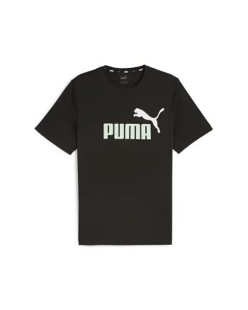 Tricou de bumbac cu imprimeu logo Essentials+2, Negru stins/Gri cenusiu