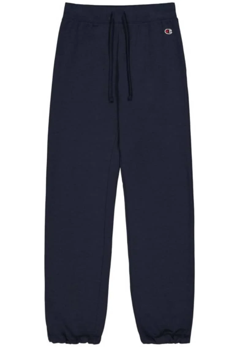 Pantaloni dama  bleumarin, bumbac si poliester, cu talie elastica si cordon de ajustare