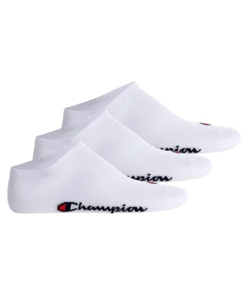 Set de sosete unisex pana la glezna cu logo - 3 perechi, Alb
