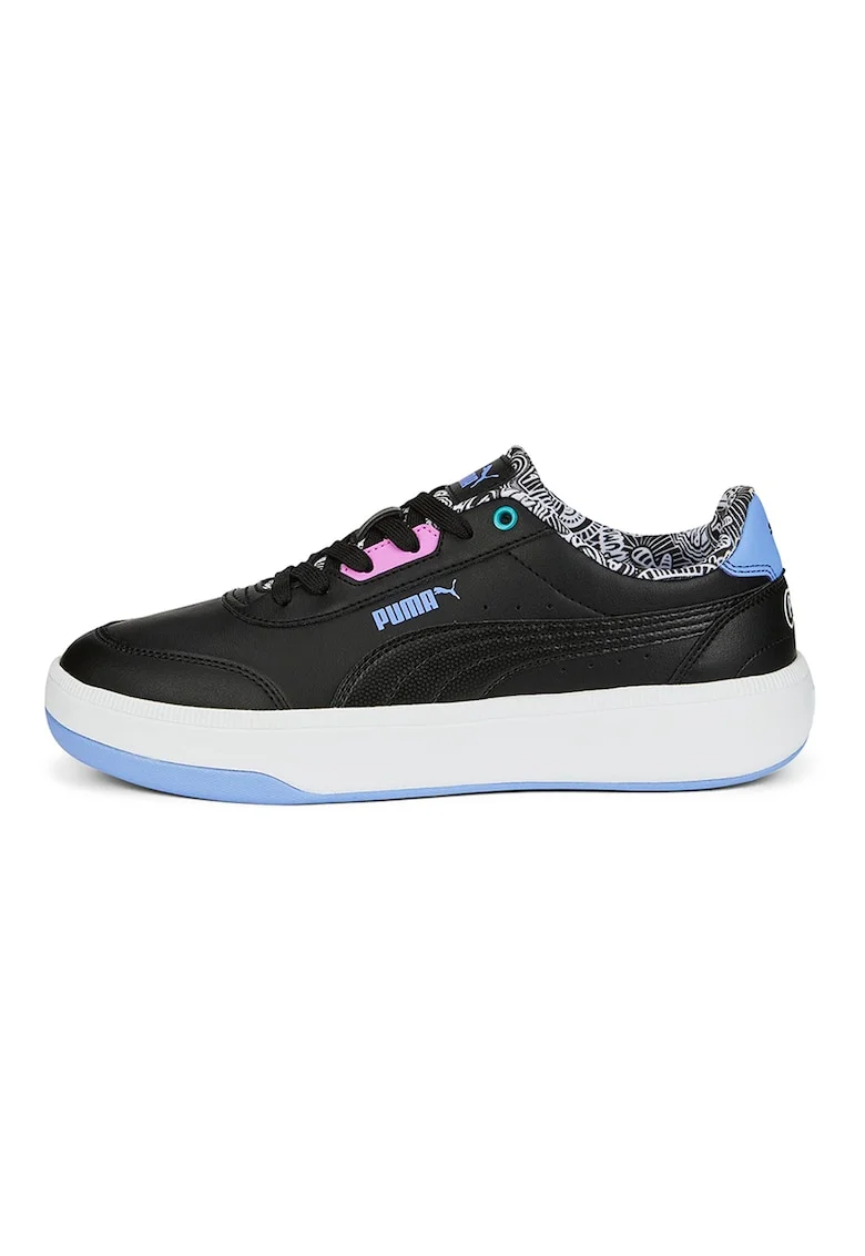 Pantofi sport de piele ecologica Tori Me Happy, Negru/Roz/Albastru