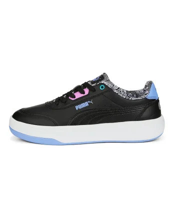 Pantofi sport de piele ecologica Tori Me Happy, Negru/Roz/Albastru