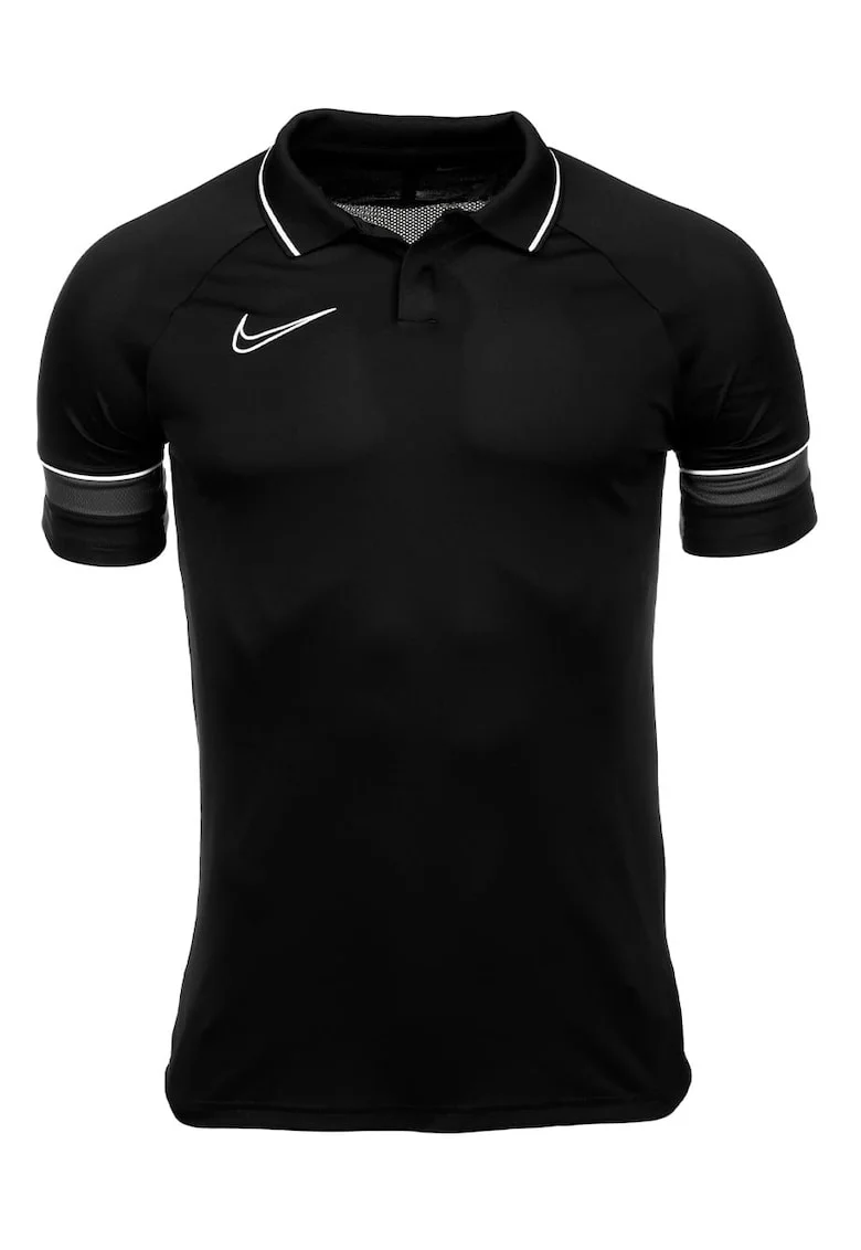 Tricou polo DF Academy 21,  Poliester,Negru/Alb