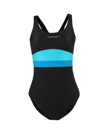Costum de baie pentru femei,  Poliamida, Albastru/Negru,