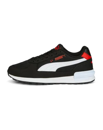 Pantofi sport cu insertii din plasa Graviton Jr, Rosu/Alb/Negru