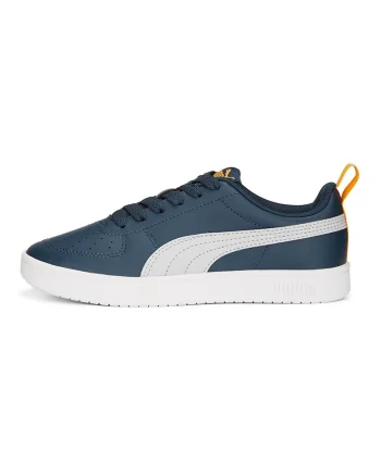 Pantofi sport Rickie low-cut din piele ecologica cu perforatii, Bleumarin