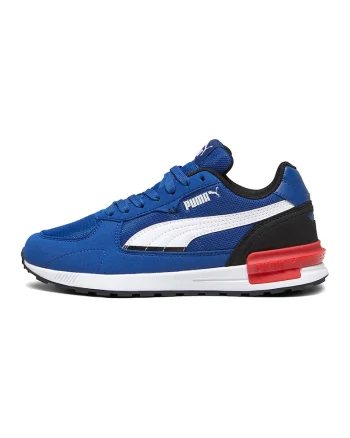 Pantofi sport cu insertii din plasa Graviton Jr, Alb/Albastru royal