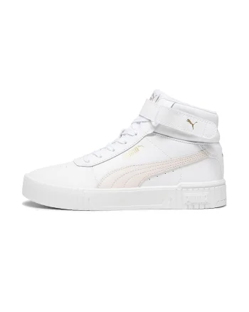 Pantofi sport mid-high de piele si piele ecologica Carina 2.0, Alb/Piersica