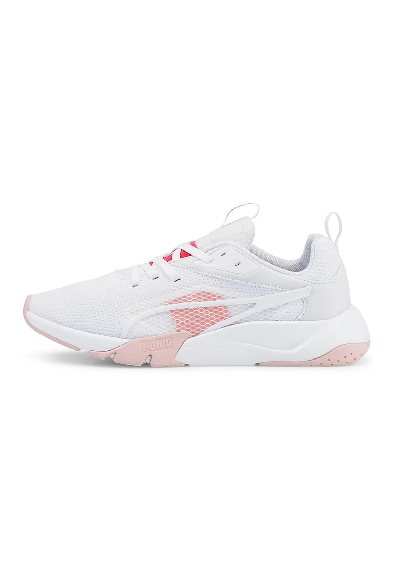 Pantofi sport de plasa cu logo Zora, Alb optic/Rosu vermillion/Roz pal