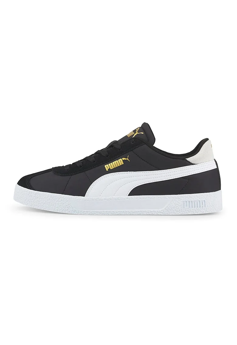 Pantofi sport cu detalii de piele intoarsa Club Nylon, Alb/Auriu/Negru