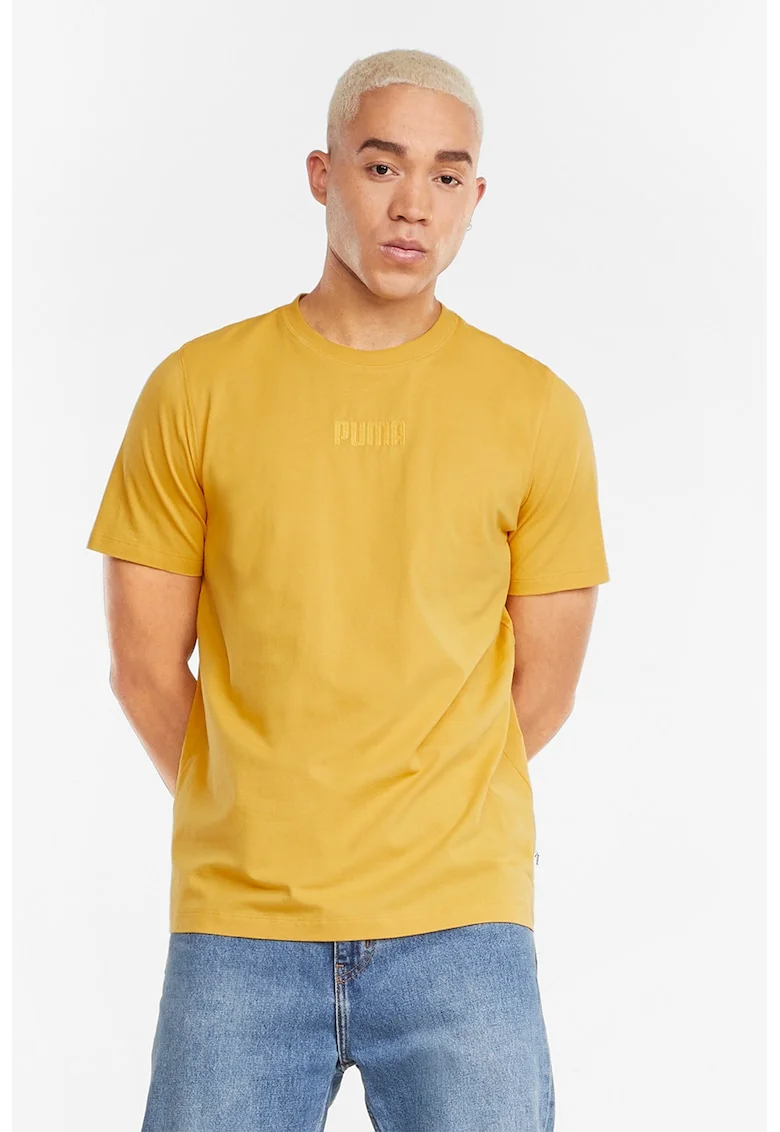 Tricou cu logo Modern Basics, Galben sofran