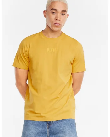 Tricou cu logo Modern Basics, Galben sofran