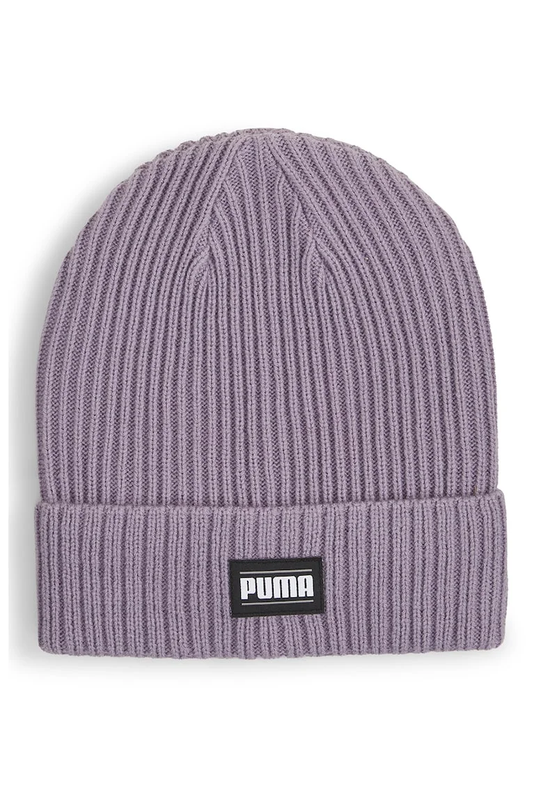 Caciula unisex striata cu logo, Violet deschis