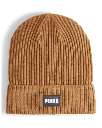 Caciula unisex striata cu logo, Maro