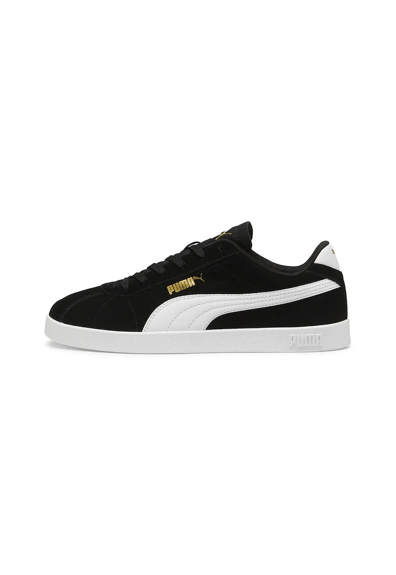 Pantofi sport Club II Intense unisex de piele intoarsa, Alb/Negru