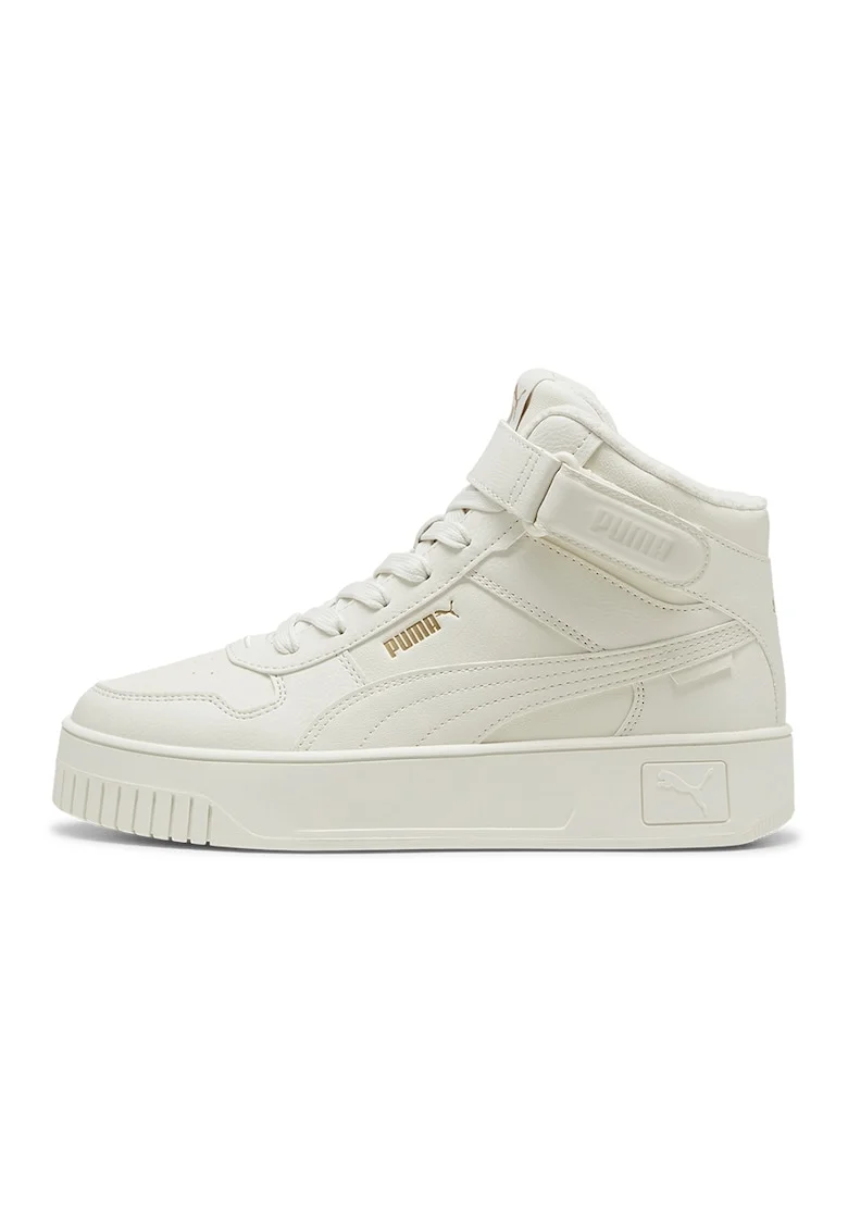 Pantofi sport mid-high cu velcro Carina, Alb murdar