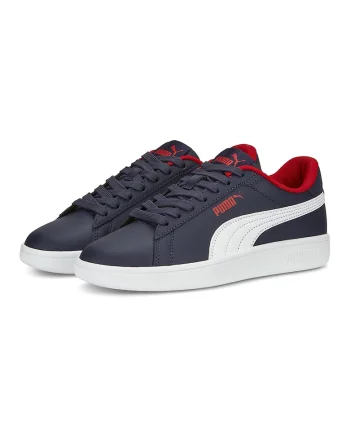 Pantofi sport de piele cu garnituri sintetice Smash 3.0, Alb murdar/Bleumarin