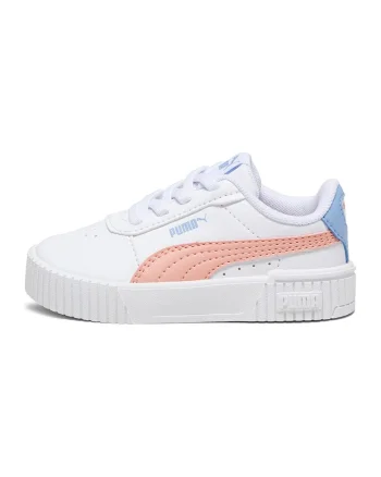 Pantofi sport de piele ecologica cu garnituri contrastante Carina 2.0, Alb/Roz/Albastru